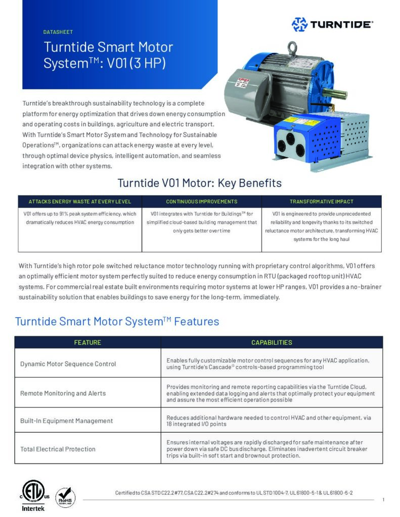 Turntide Smart Motor System: V01 (3HP) Asset Cover