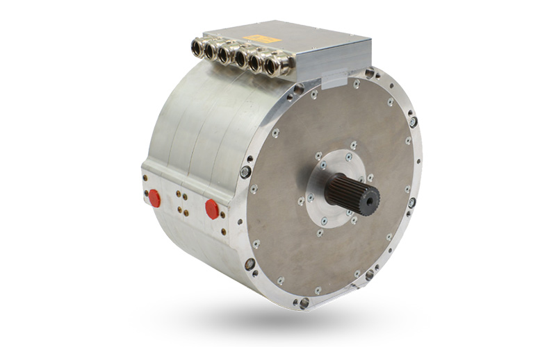 An axial flux motor similar to this one provides the efficient, quiet operation required. The motor in the sweeper, however, has three phases in the top box instead of six.