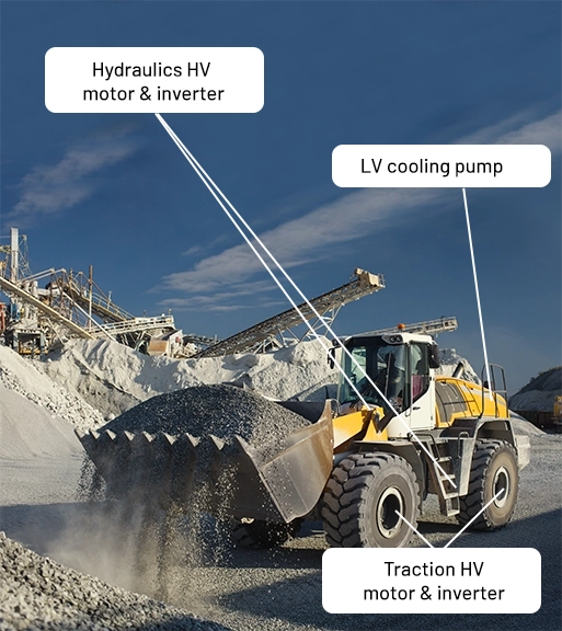 wheel loader in quarry